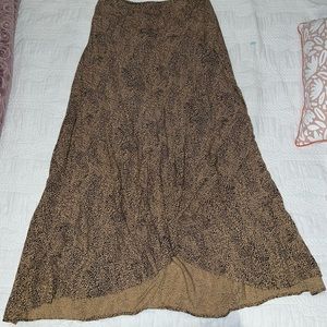 Cheetah print layered maxi skirt